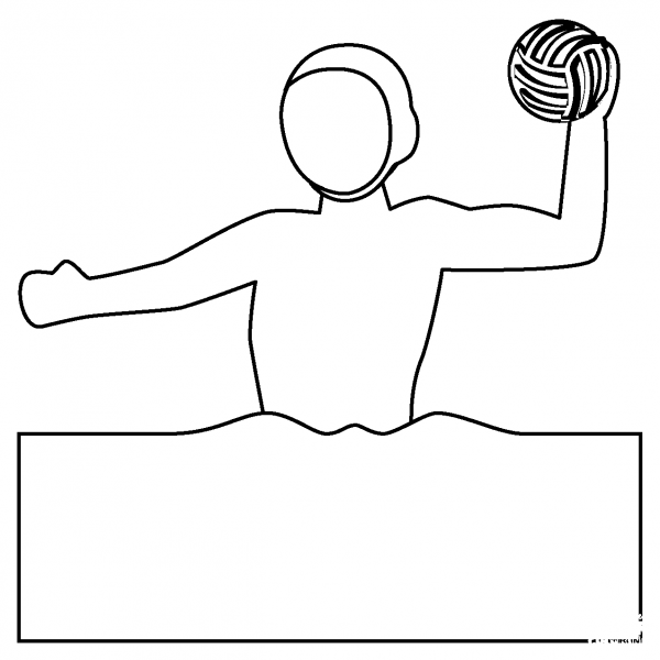 Man Playing Water Polo Emoji coloring page image