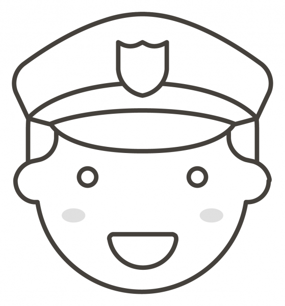 Man Police Officer coloring page image