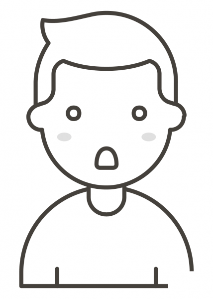 Man Pouting coloring page image