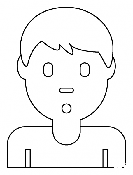 Man Pouting Emoji coloring page image