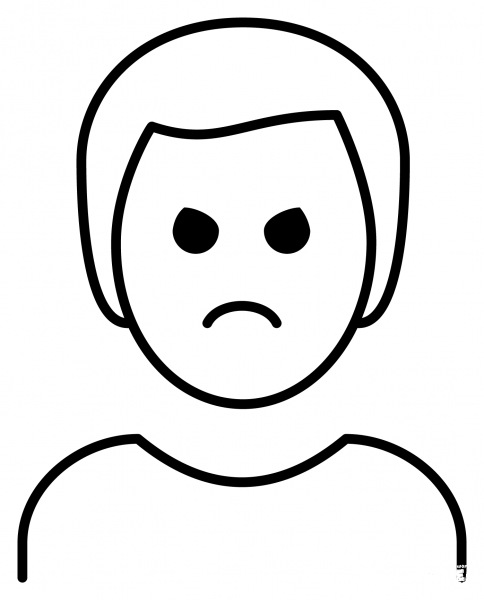 Man Pouting Emoji coloring page image