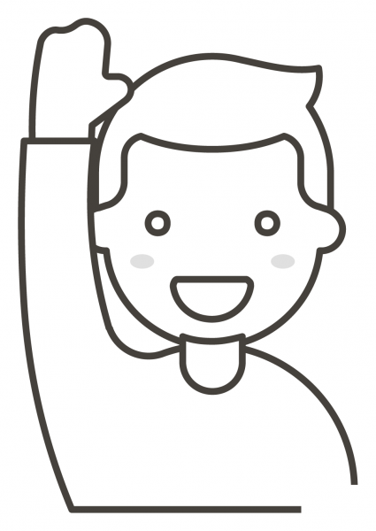 Man Raising Hand coloring page image