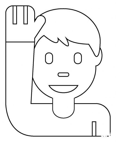 Man Raising Hand Emoji coloring page image
