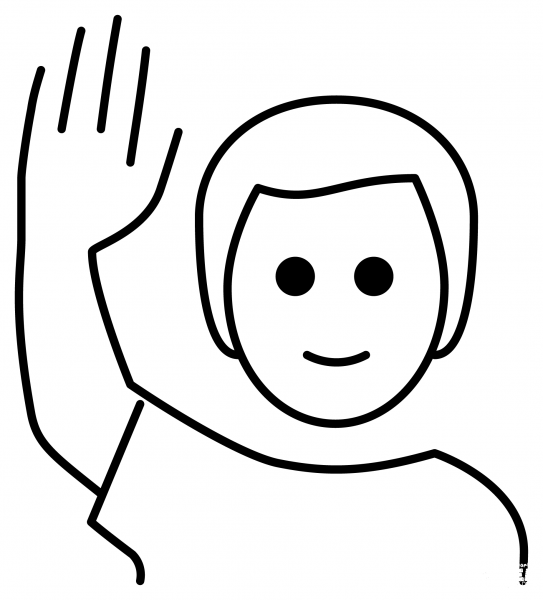 Man Raising Hand Emoji coloring page image