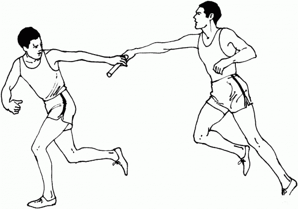 Man Relay Race coloring page image