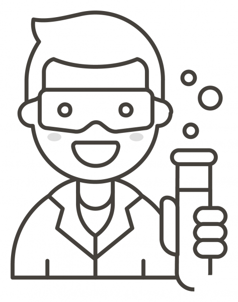 Man Scientist coloring page image