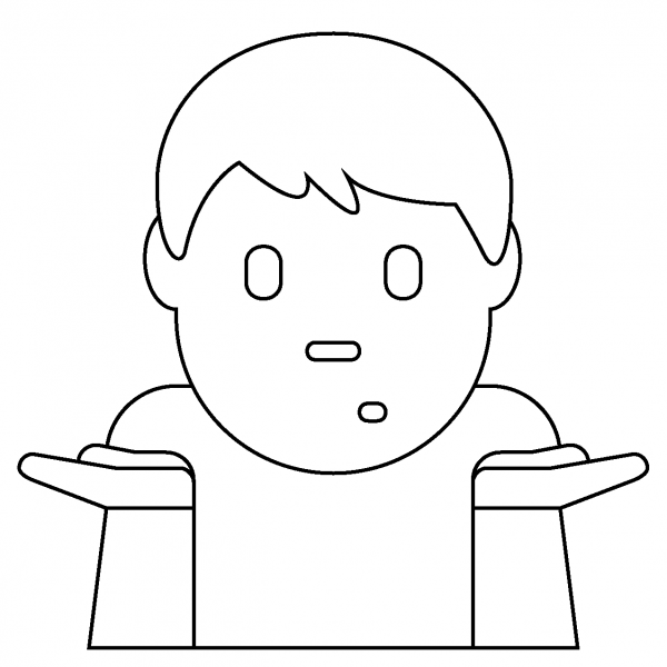 Man Shrugging Emoji coloring page image