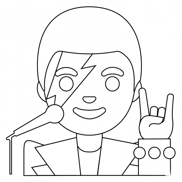 Man Singer Emoji coloring page image