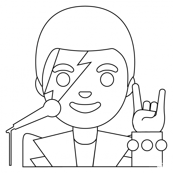Man Singer Emoji coloring page image