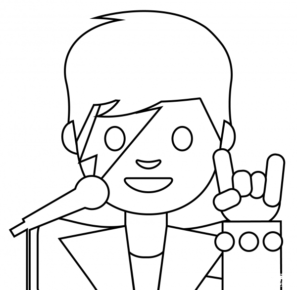 Man Singer Emoji coloring page image