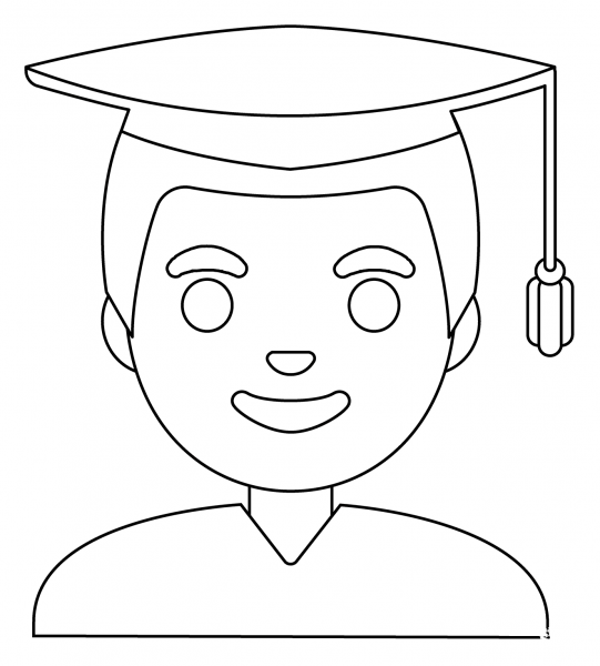 Man Student Emoji coloring page image