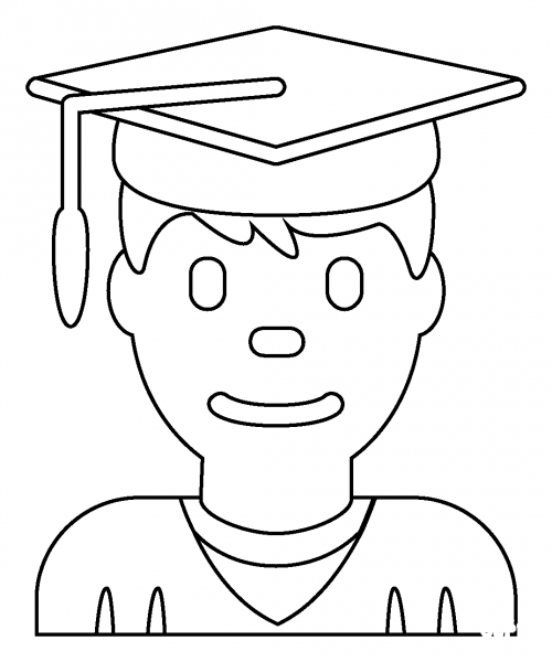 Man Student Emoji coloring page image