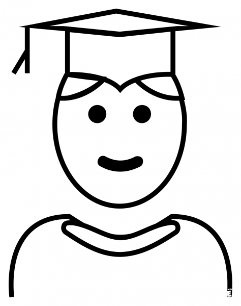 Man Student Emoji coloring page image