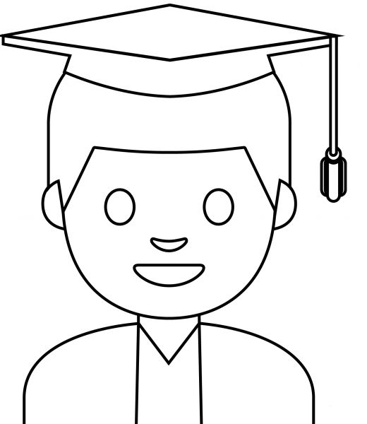 Man Student Emoji coloring page image