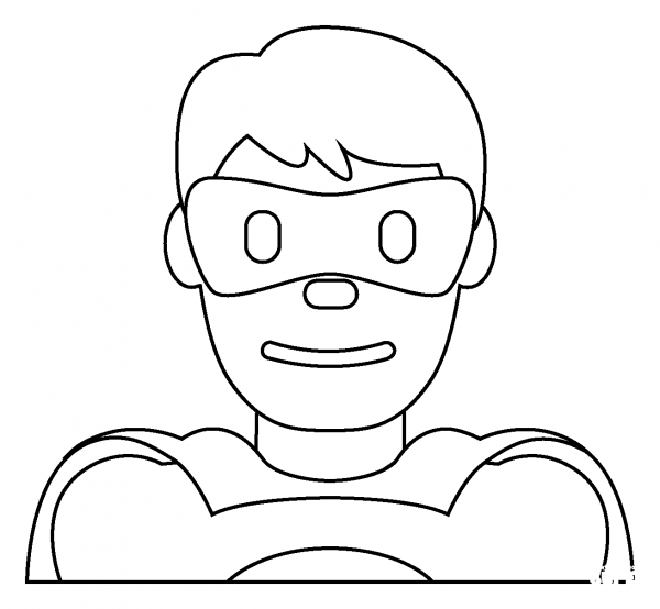 Man Superhero Emoji coloring page image