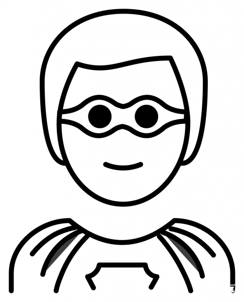 Man Superhero Emoji coloring page image
