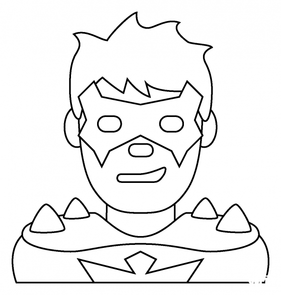 Man Supervillain Emoji coloring page image