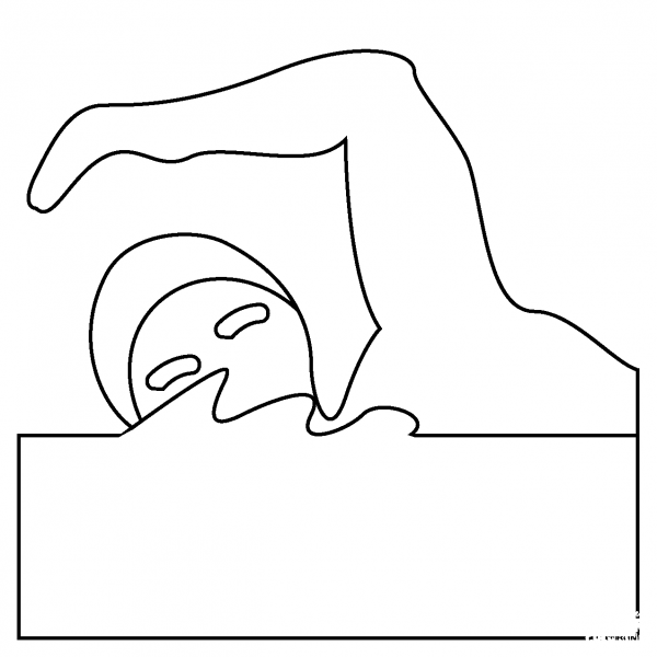 Man Swimming Emoji coloring page image