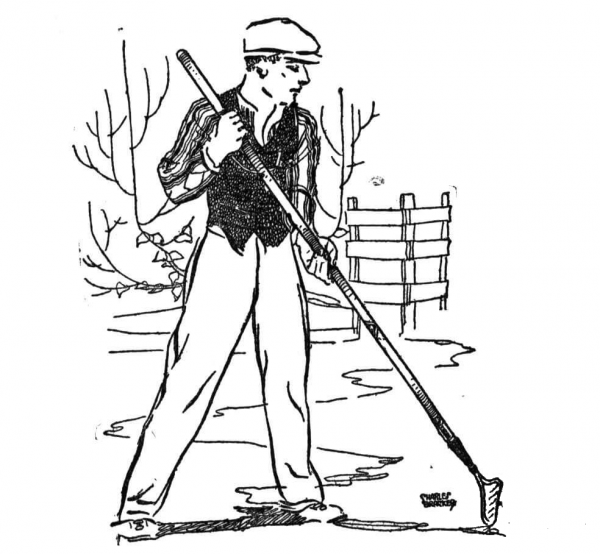 Man Takes Care Of His Garden coloring page image