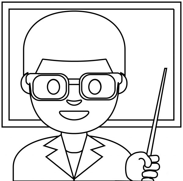 Man Teacher Emoji coloring page image