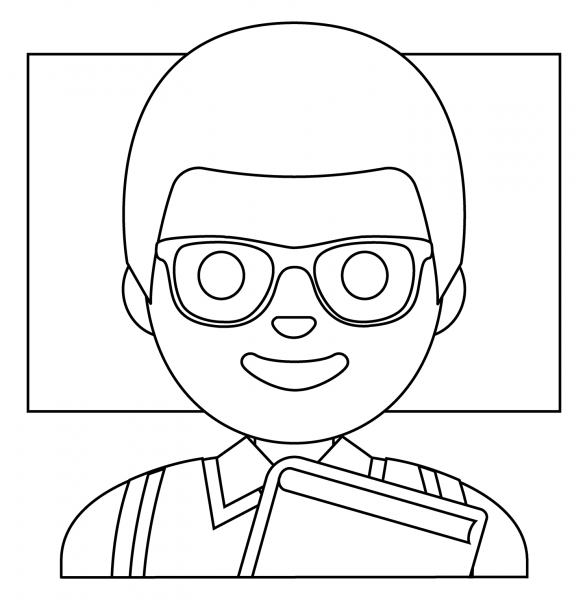Man Teacher Emoji coloring page image