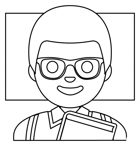 Man Teacher Emoji coloring page image