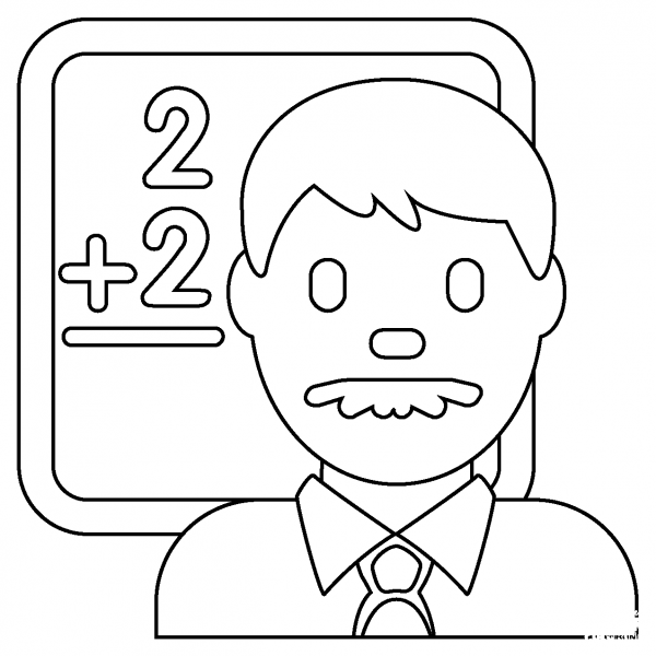 Man Teacher Emoji coloring page image