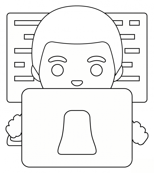 Man Technologist Emoji coloring page image