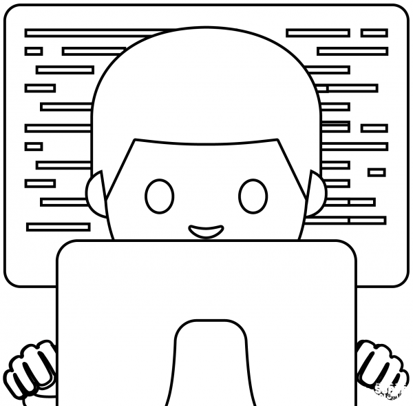 Man Technologist Emoji coloring page image
