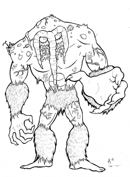 Man Thing coloring page image