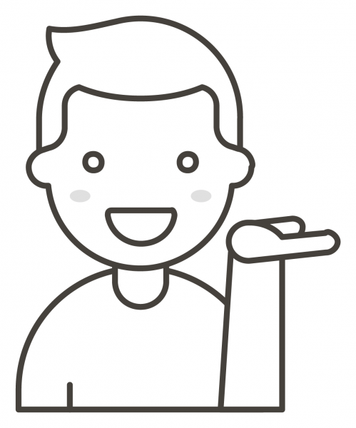 Man Tipping Hand coloring page image