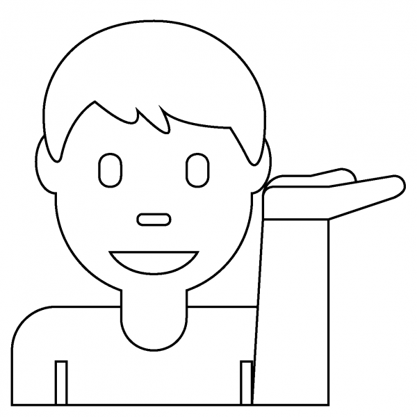 Man Tipping Hand Emoji coloring page image