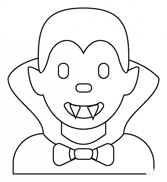 Man Vampire Emoji coloring page image