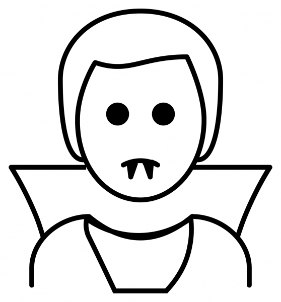 Man Vampire Emoji coloring page image