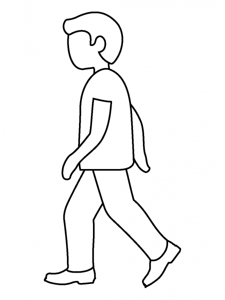 Man Walking Emoji coloring page image