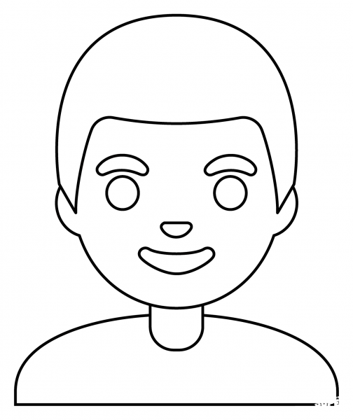 Man White Hair Emoji coloring page image