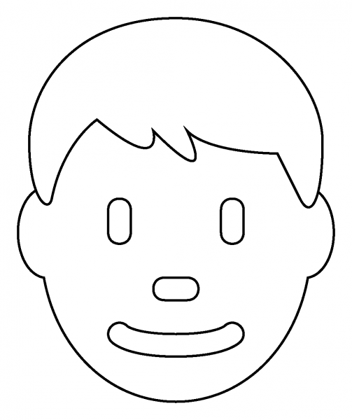 Man White Hair Emoji coloring page image