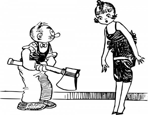 Man with An Ax coloring page image