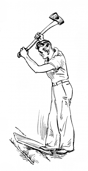 Man with Ax coloring page image