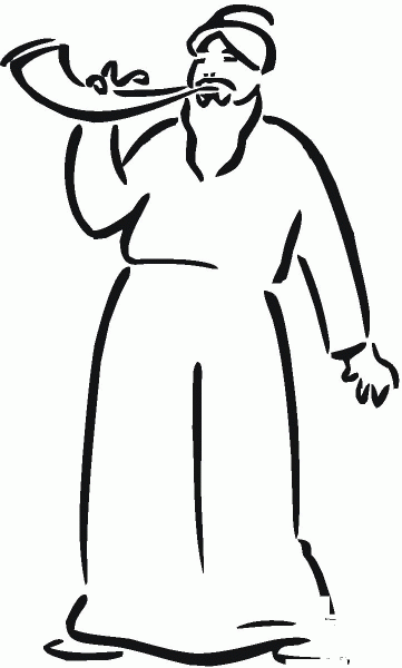 Man with ram’s horn coloring page image