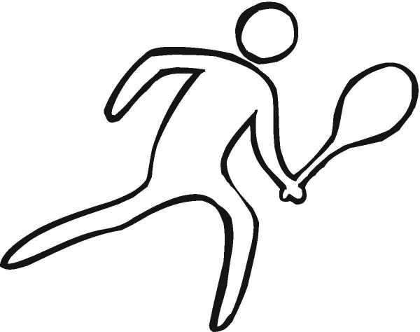 Man With Tennis Racket  coloring page image