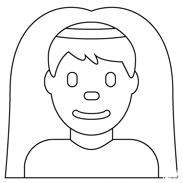 Man with Veil Emoji coloring page image