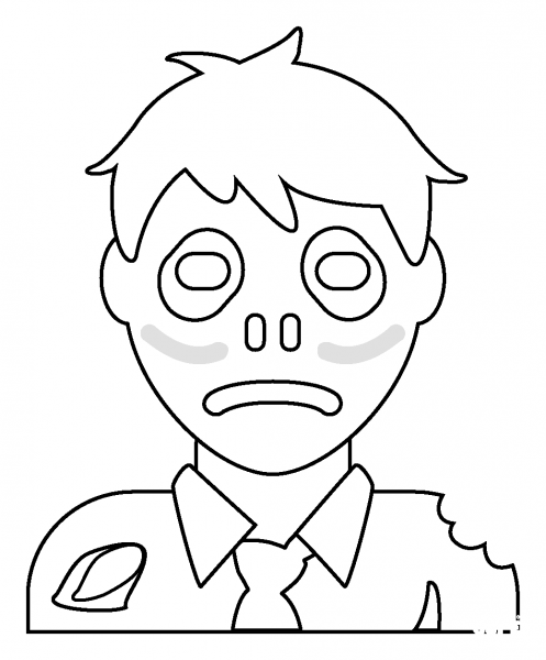 Man Zombie Emoji coloring page image