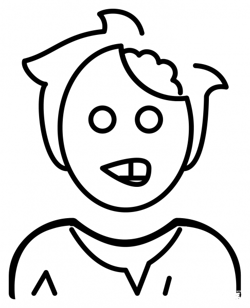 Man Zombie Emoji coloring page image