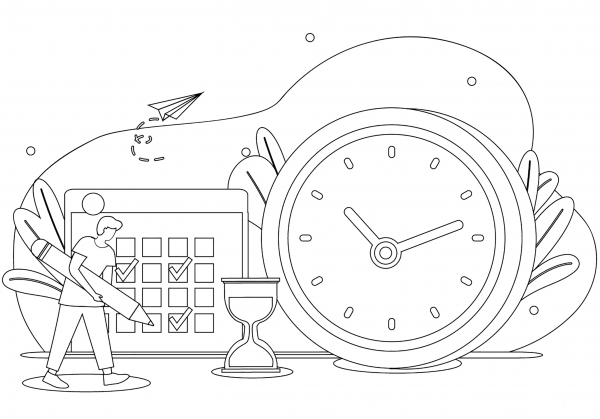 Management Infographics coloring page image