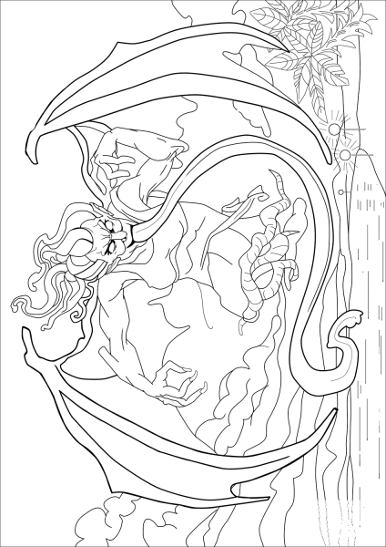 Manananggal coloring page image