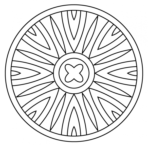 Mandala with Abstract Pattern coloring page image
