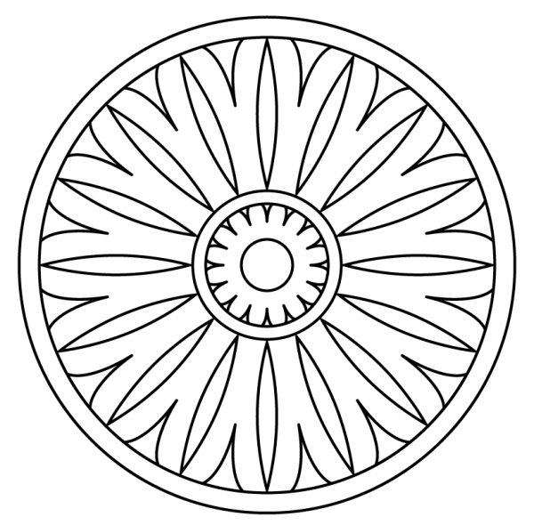 Mandala with Floral Pattern coloring page image