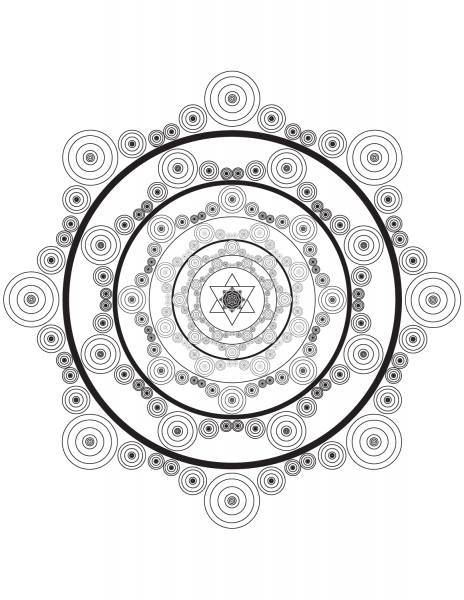 Mandalas with Circles coloring page image