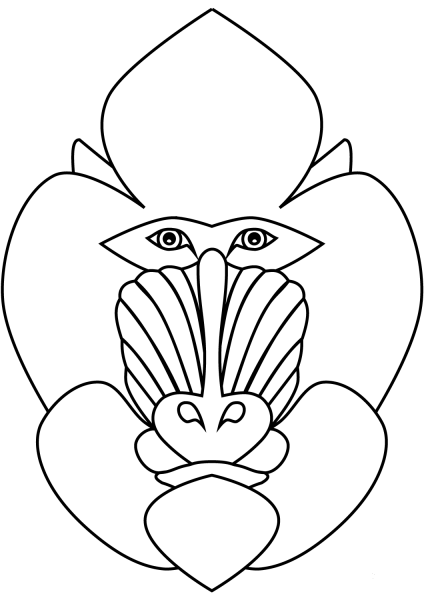 Mandrill Head coloring page image